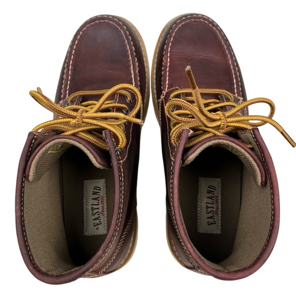 NWOB Eastland Men's Oxblood Leather Lumber Up Moc Toe Boots Size 9.5D - Picture 7 of 16
